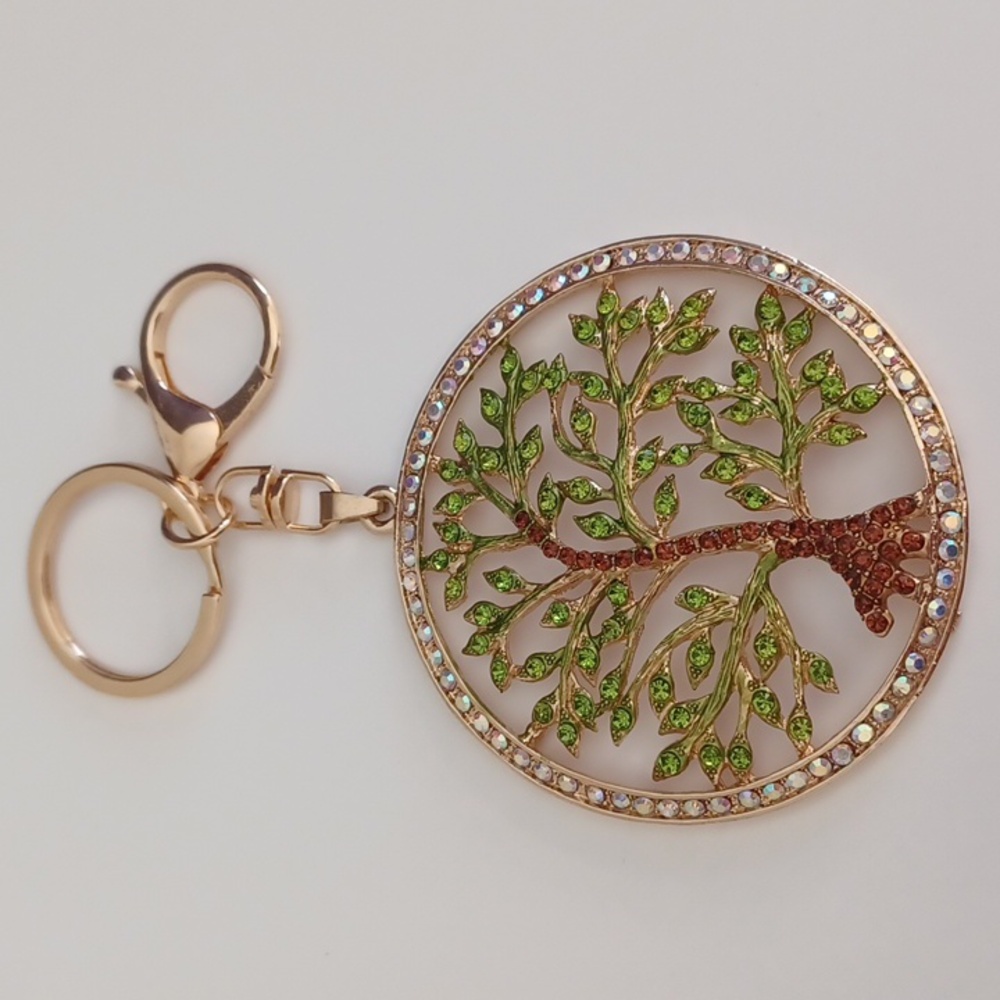 2/$10 NWOT Handbag Backpack Zipper Charm Tree of Life Charm w/ Clip & K…